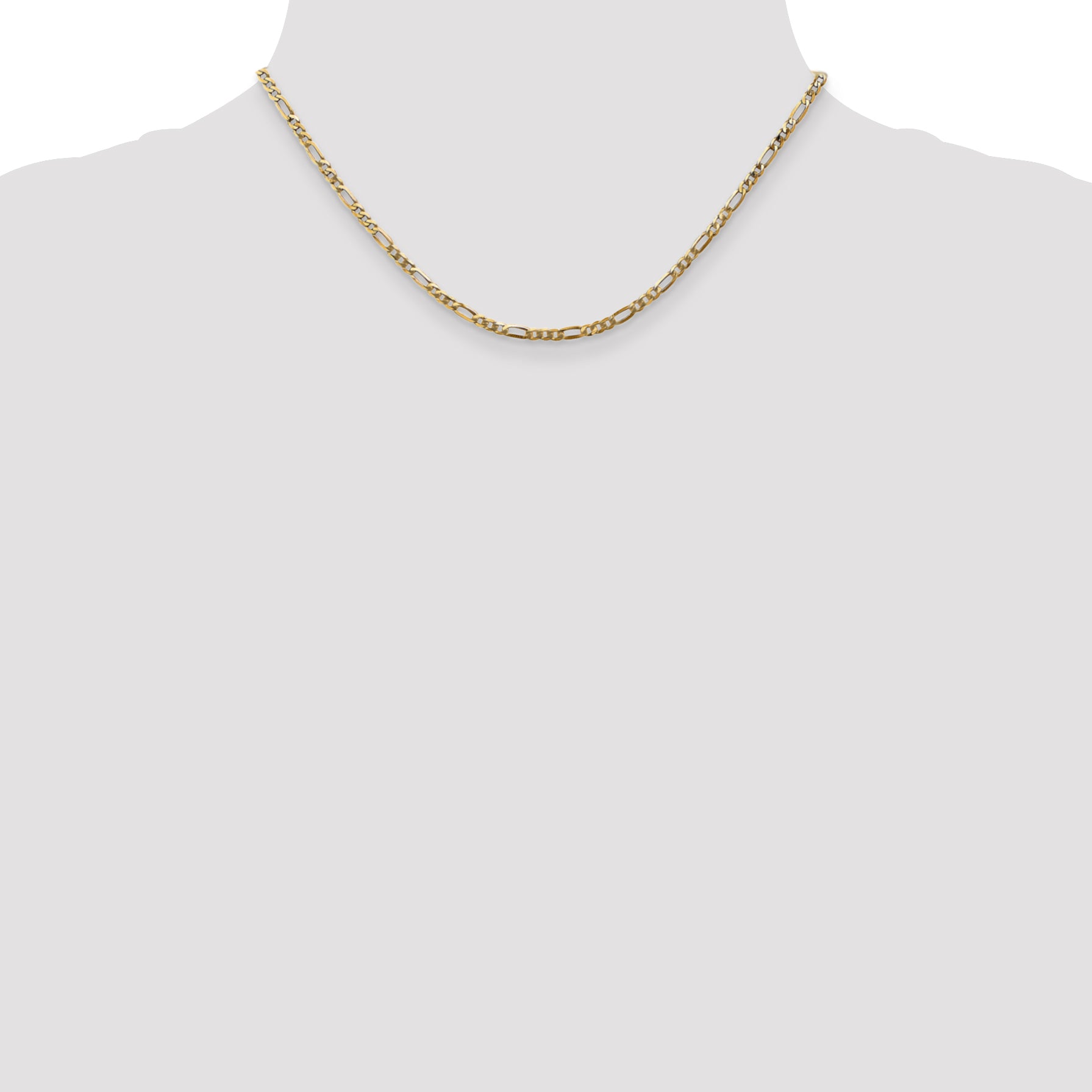 14K 16 Inch 2.75Mm Flat Figaro With Lobster Clasp Chain