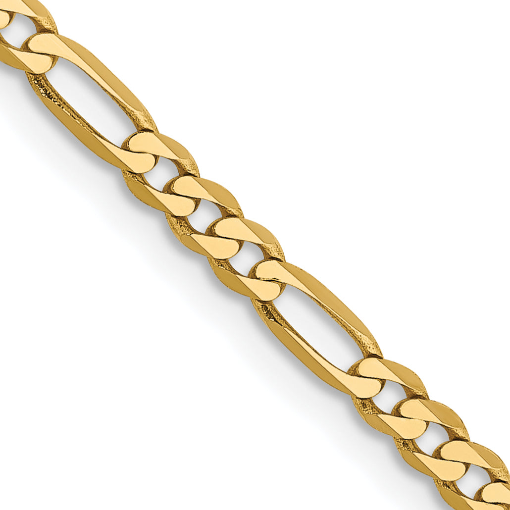 14K 16 Inch 2.75Mm Flat Figaro With Lobster Clasp Chain