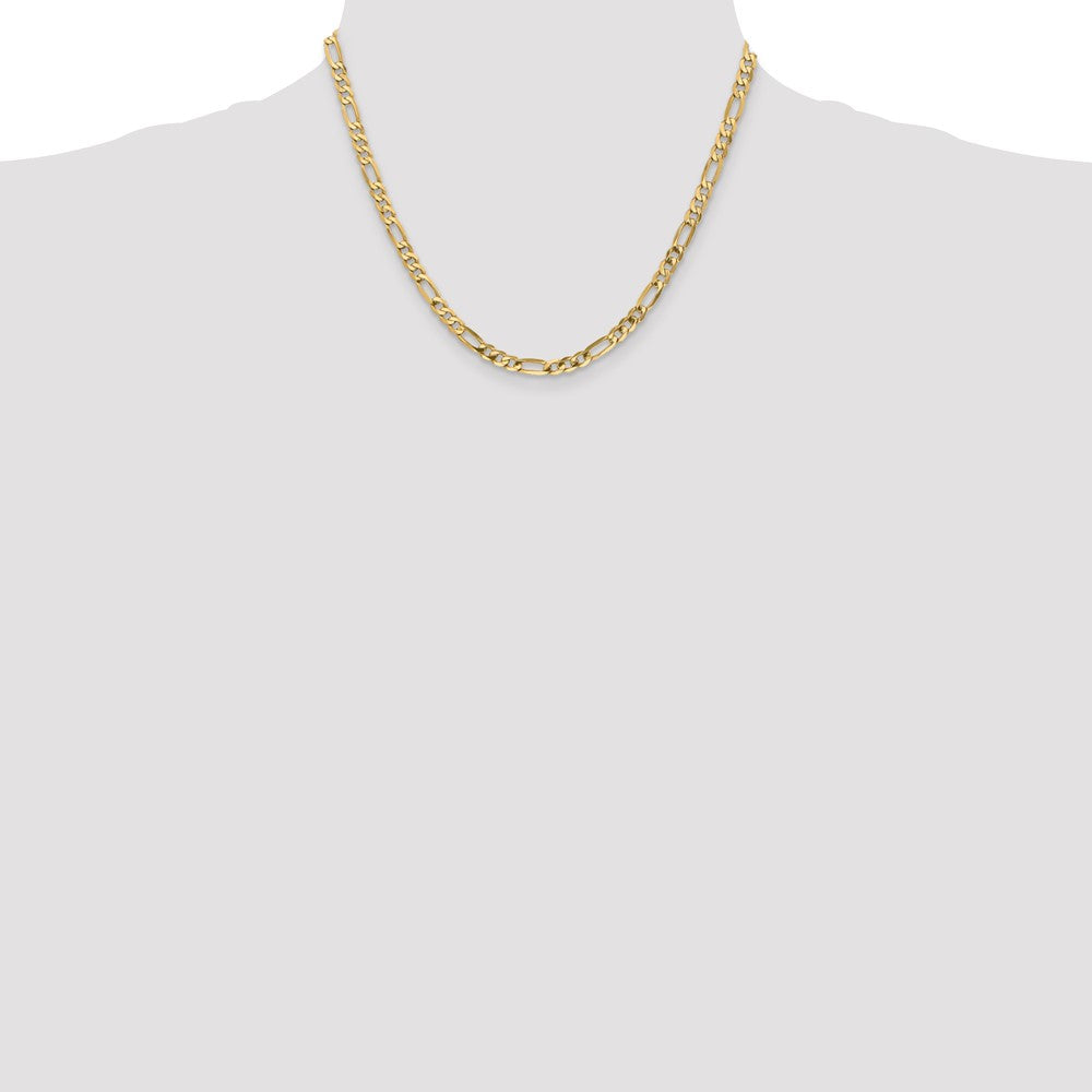 14K 18 inch 4.75mm Flat Figaro with Lobster Clasp Chain