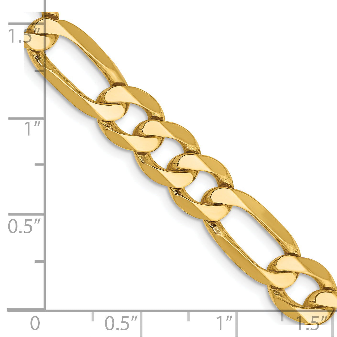 14K 26 Inch 7.5Mm Flat Figaro With Lobster Clasp Chain