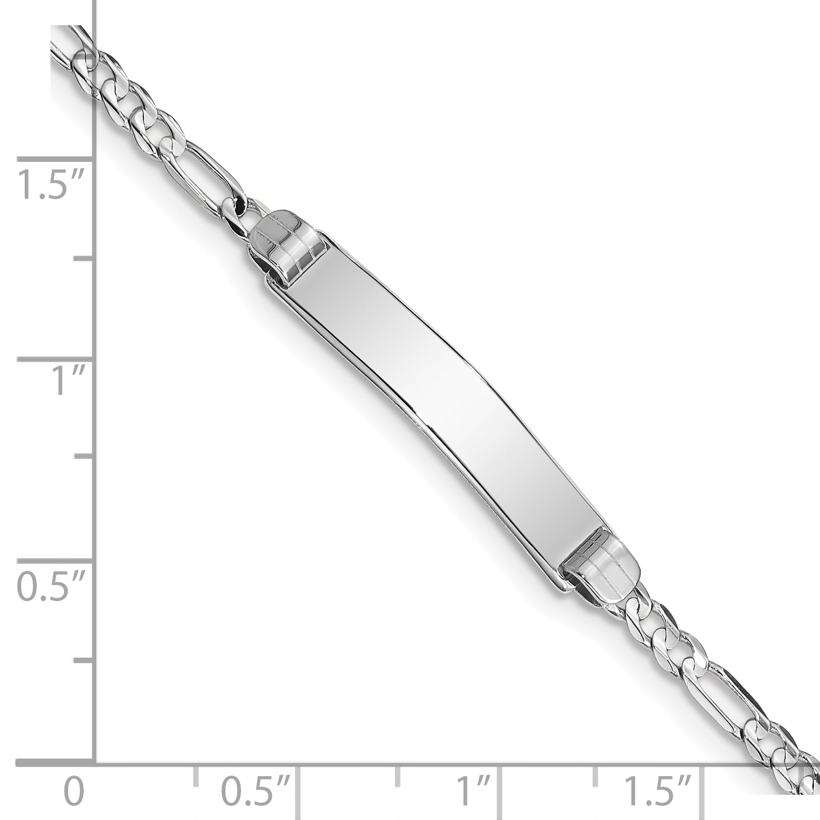 14K Wg Figaro Link Id Bracelet