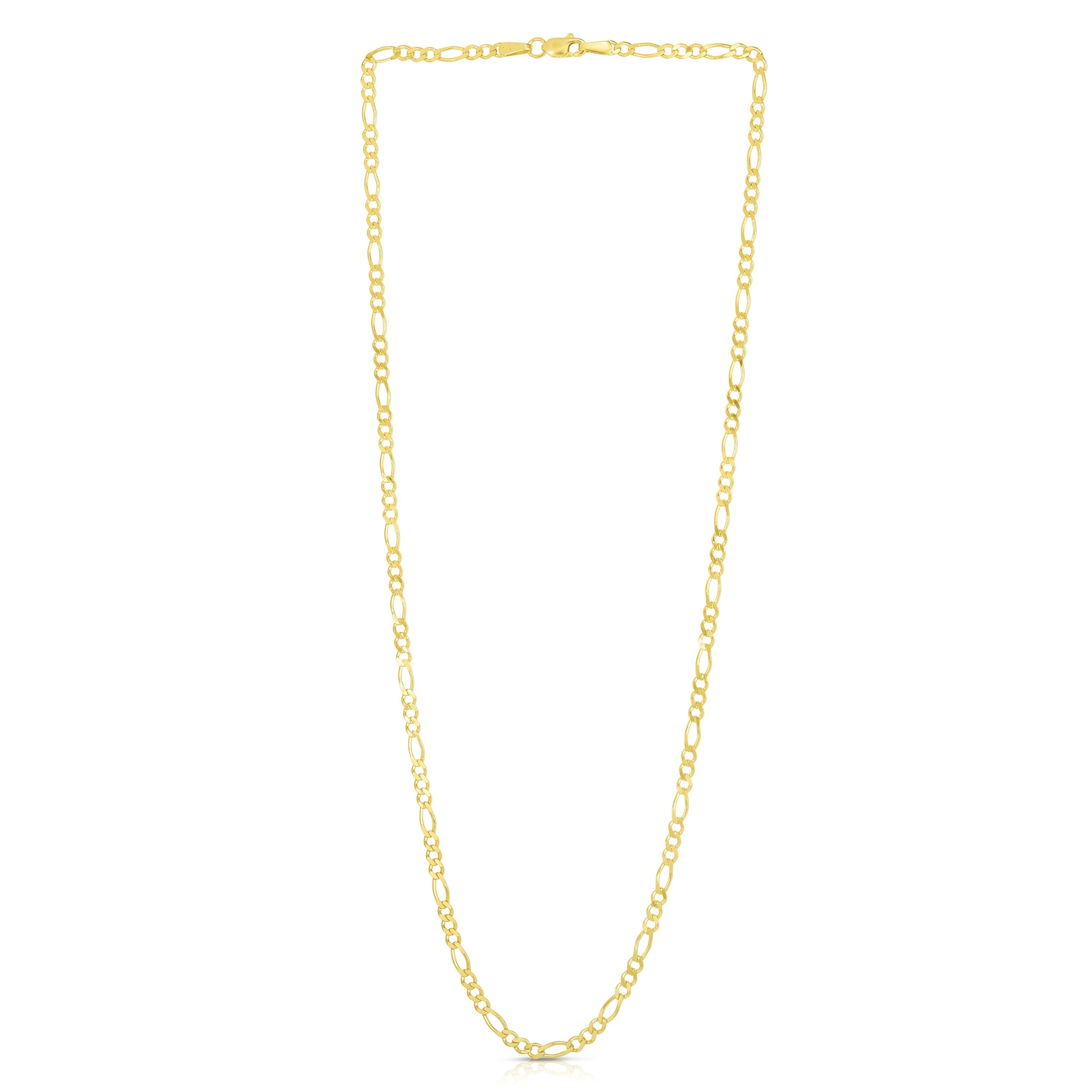 14K Yellow Gold 10" 2.8mm Figaro Chain