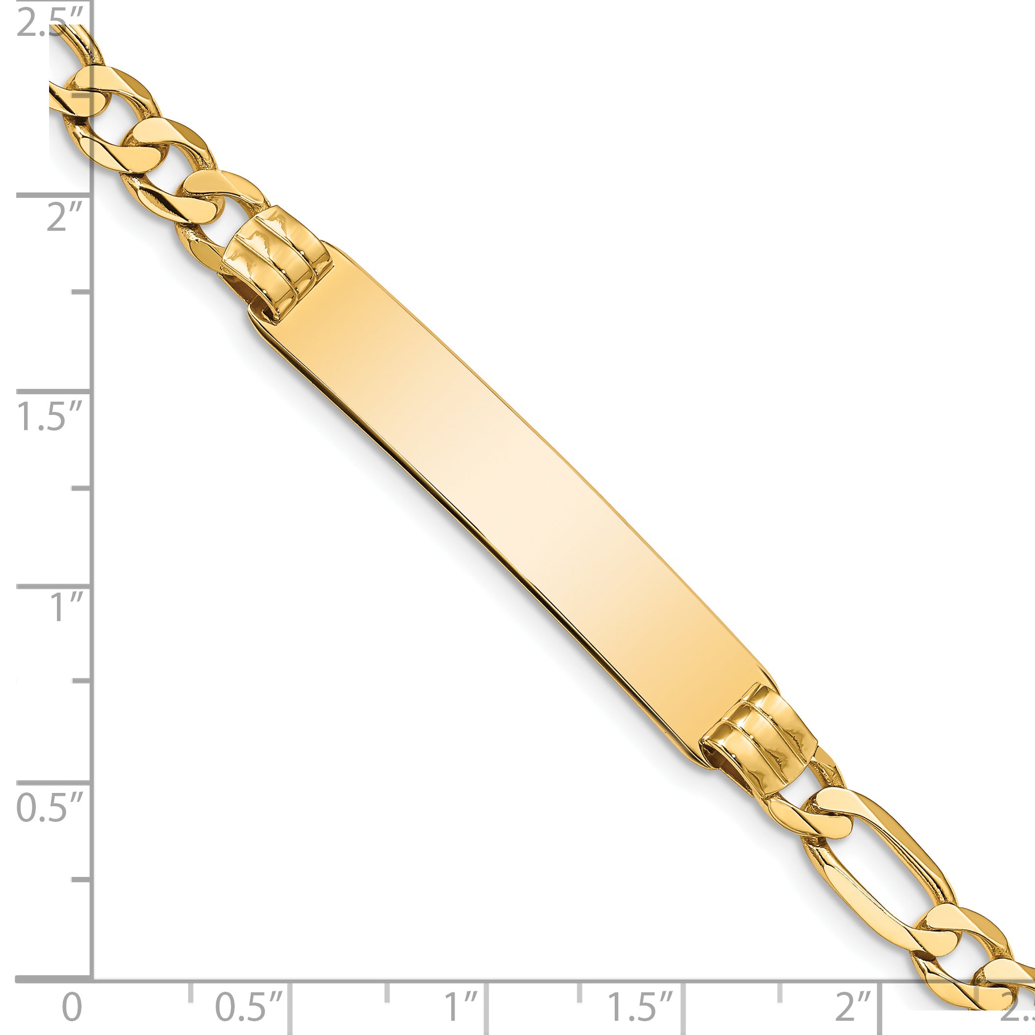 14K Figaro Id Bracelet