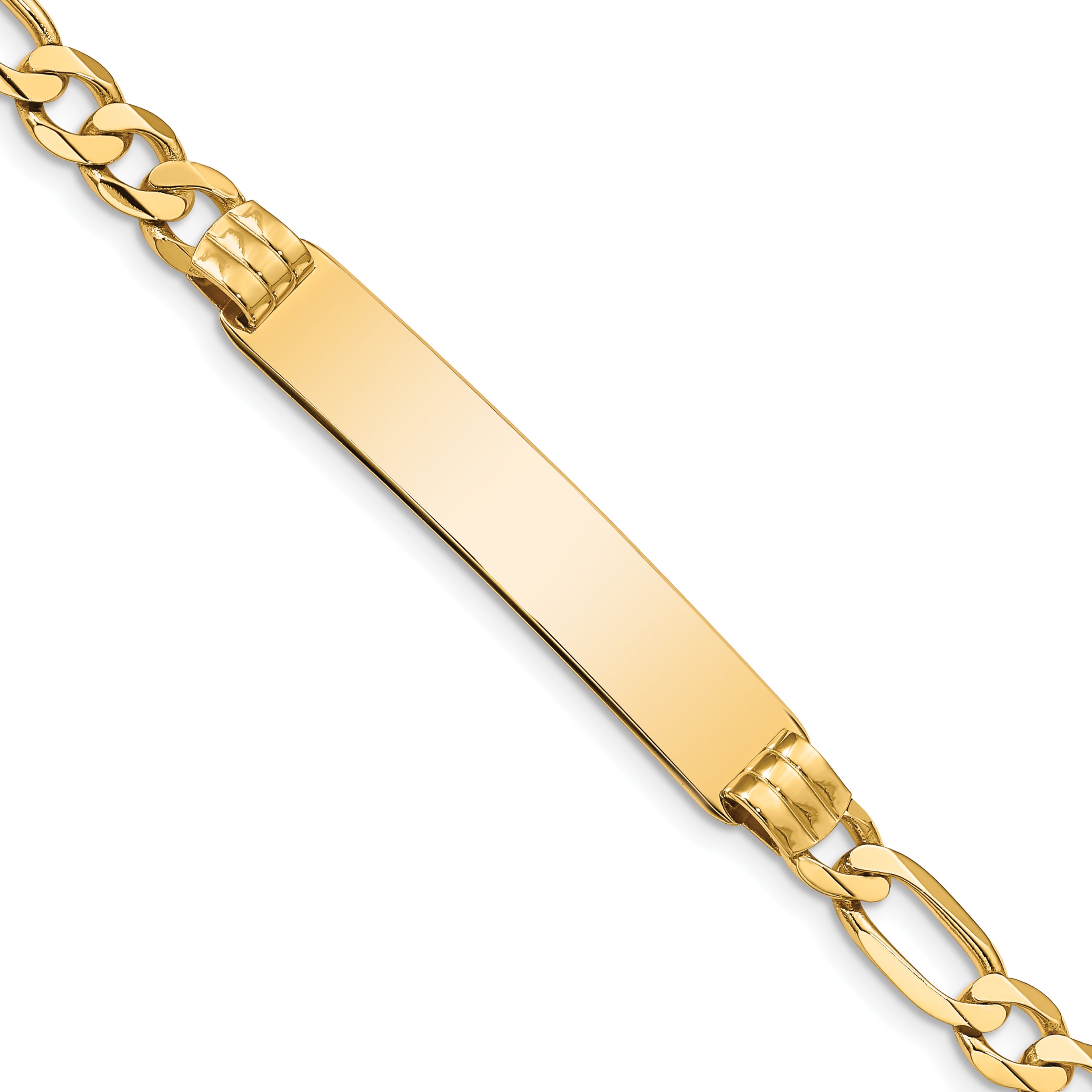 14K Figaro Id Bracelet