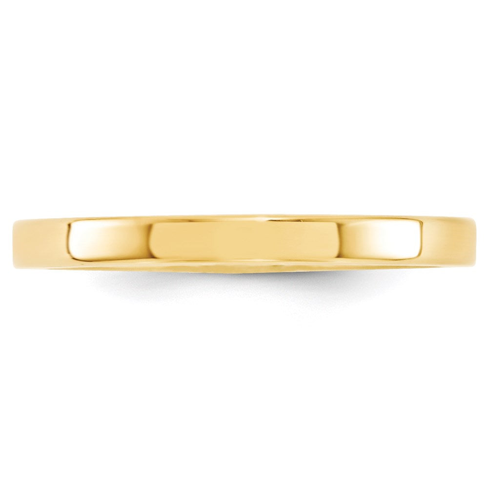 14k Yellow Gold 2.5mm Standard Weight Flat Comfort Fit Wedding Band Size 6.5