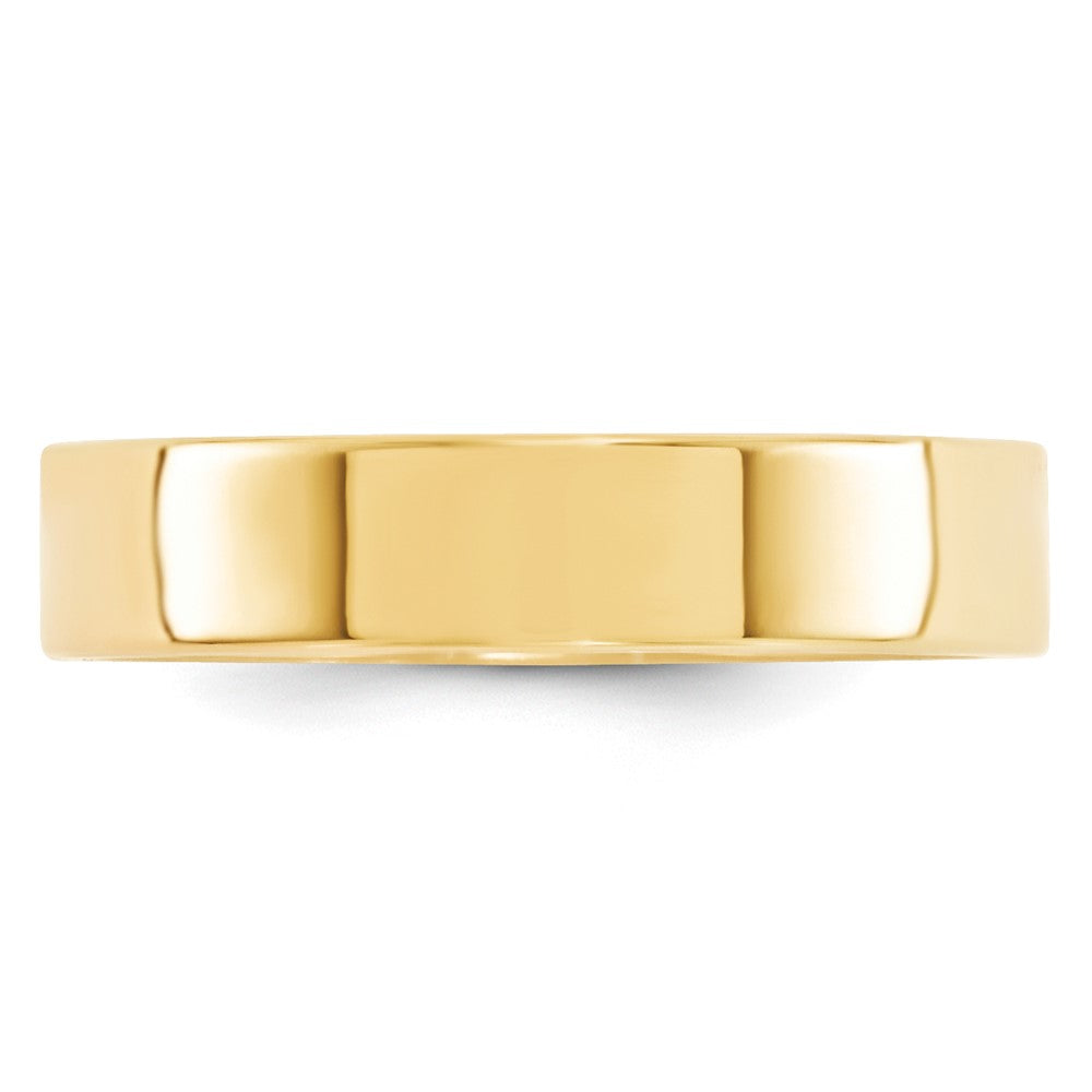 14k Yellow Gold 5mm Standard Weight Flat Comfort Fit Wedding Band Size 8