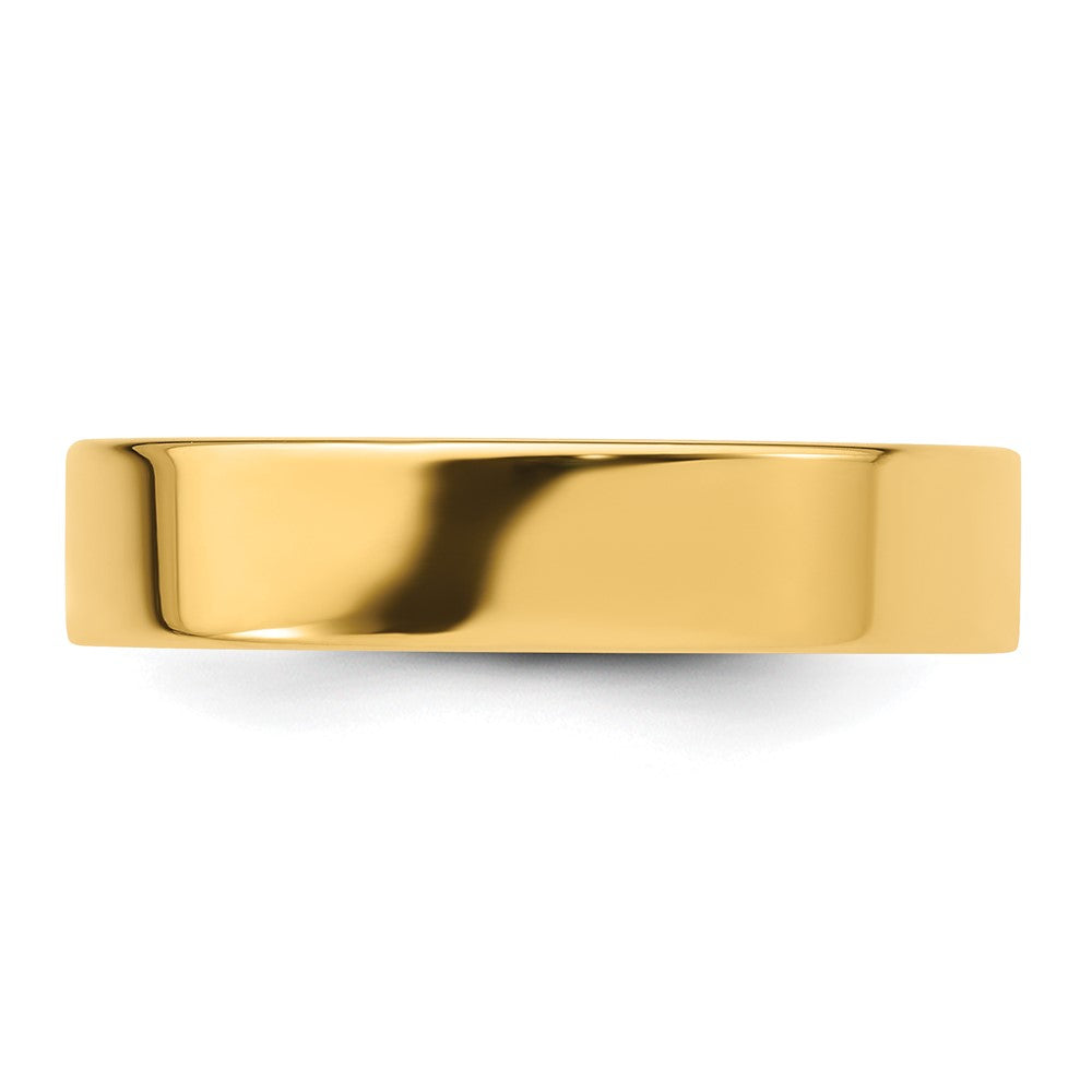 14k Yellow Gold 5mm Standard Weight Flat Comfort Fit Wedding Band Size 11
