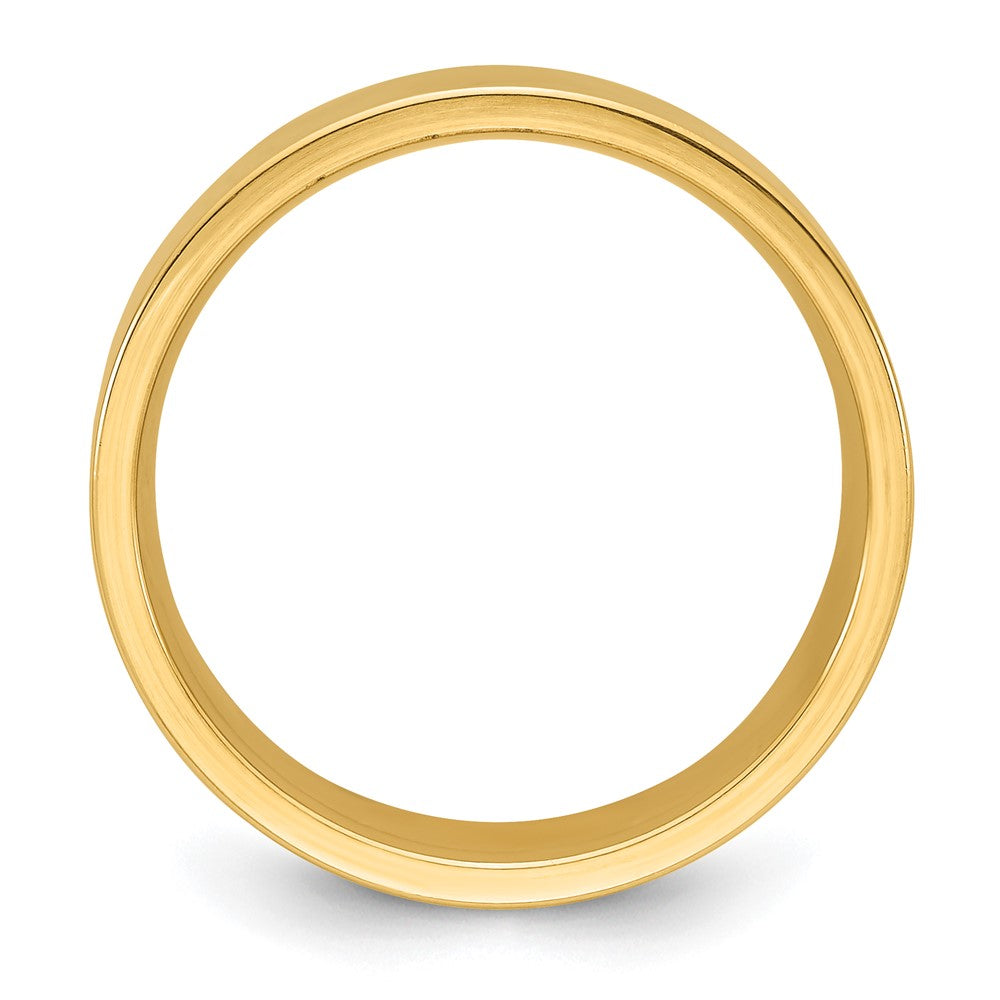 14k Yellow Gold 8mm Standard Weight Flat Comfort Fit Wedding Band Size 5