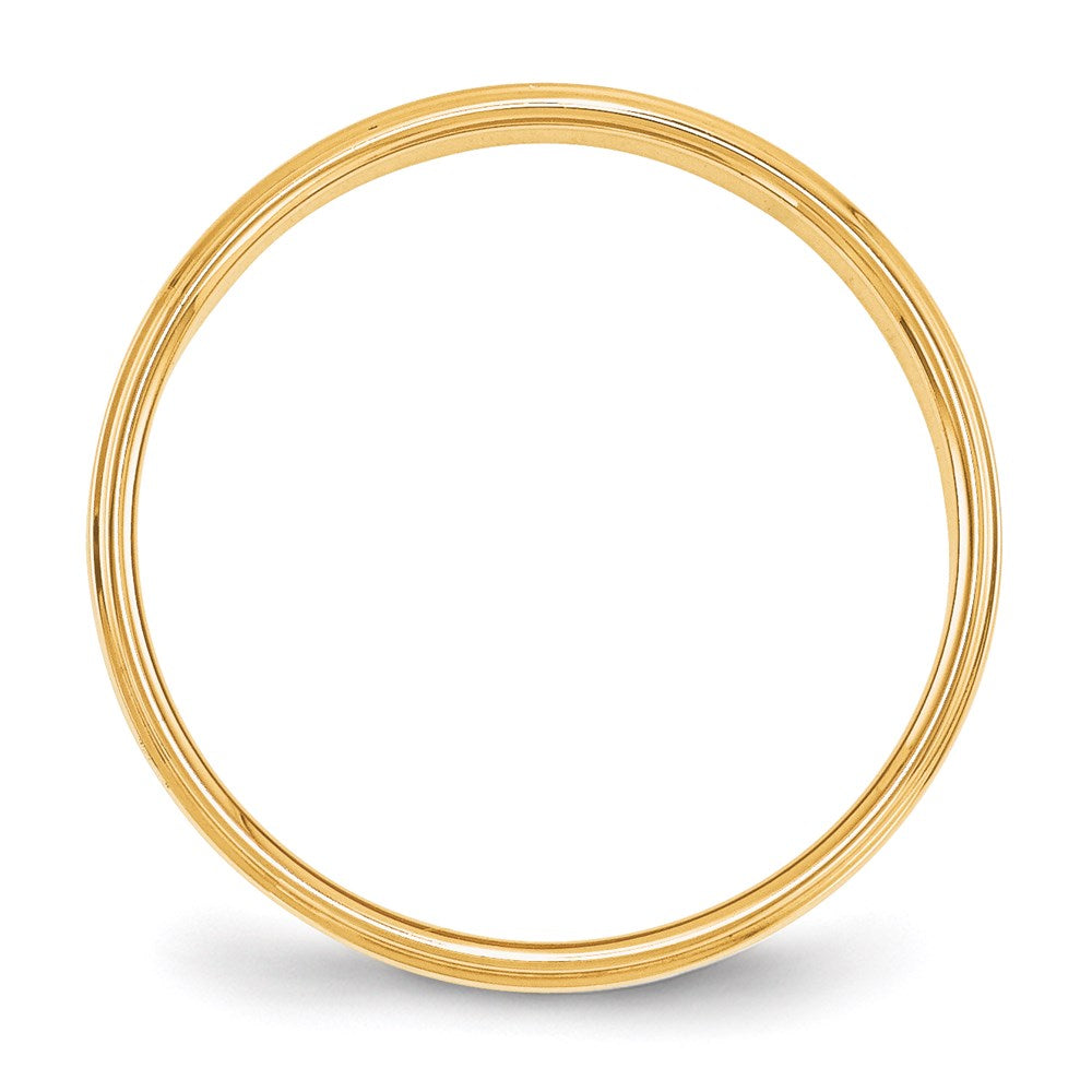 14k Yellow Gold 4mm Flat with Step Edge Wedding Band Size 6.5