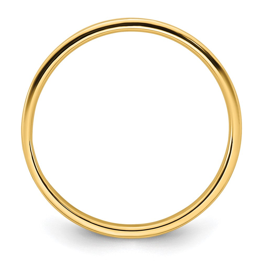 14k Yellow Gold 2mm Lightweight Flat Wedding Band Size 8