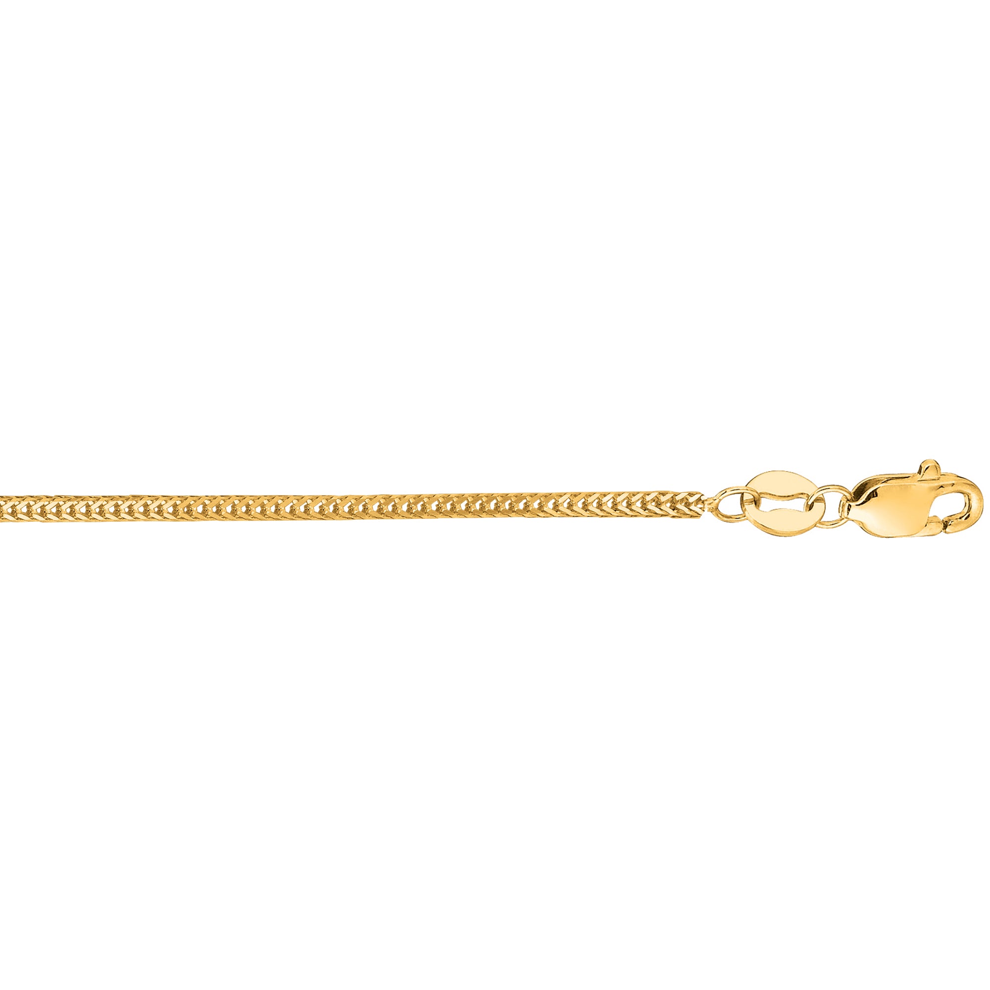 14K Yellow Gold 1mm Foxtail 20" Chain with Lobster Lock