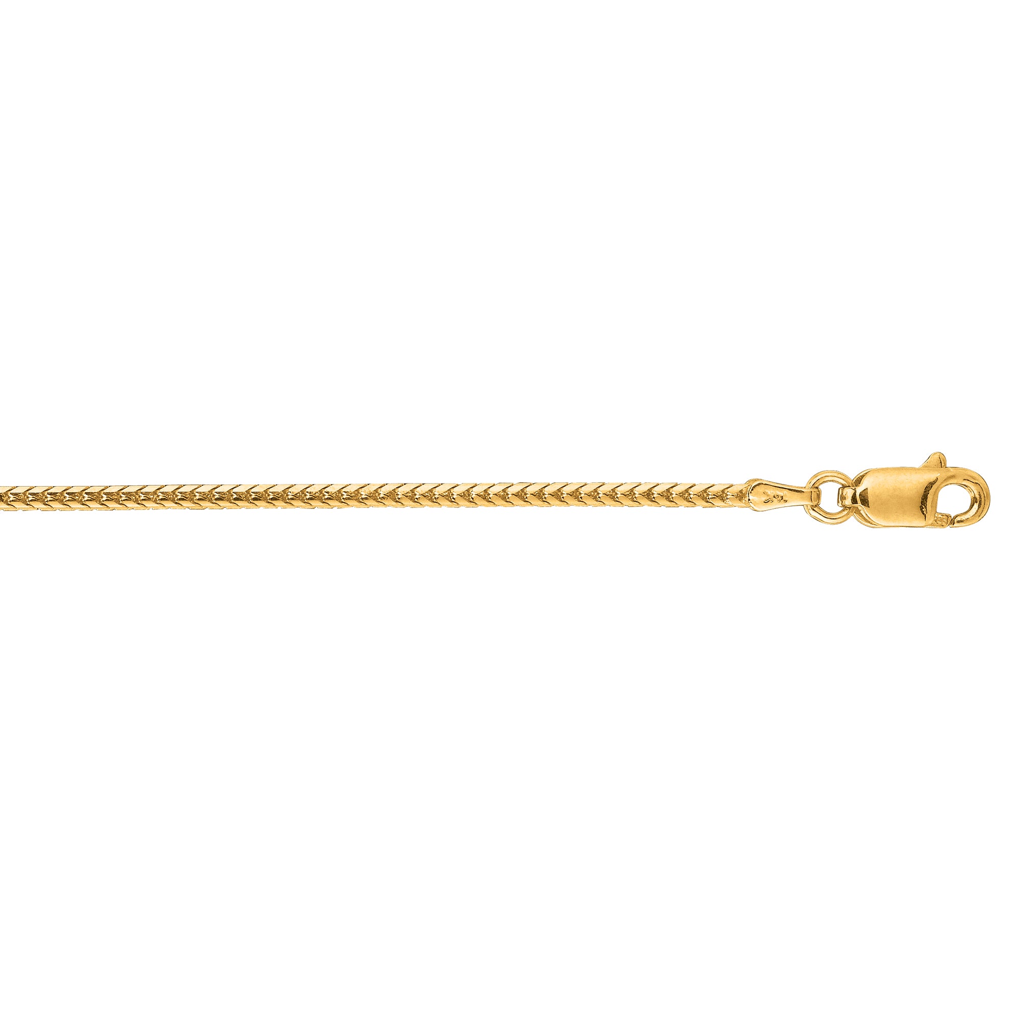 14K Yellow Gold 1.6mm Franco 24" Chain with Lobster Lock