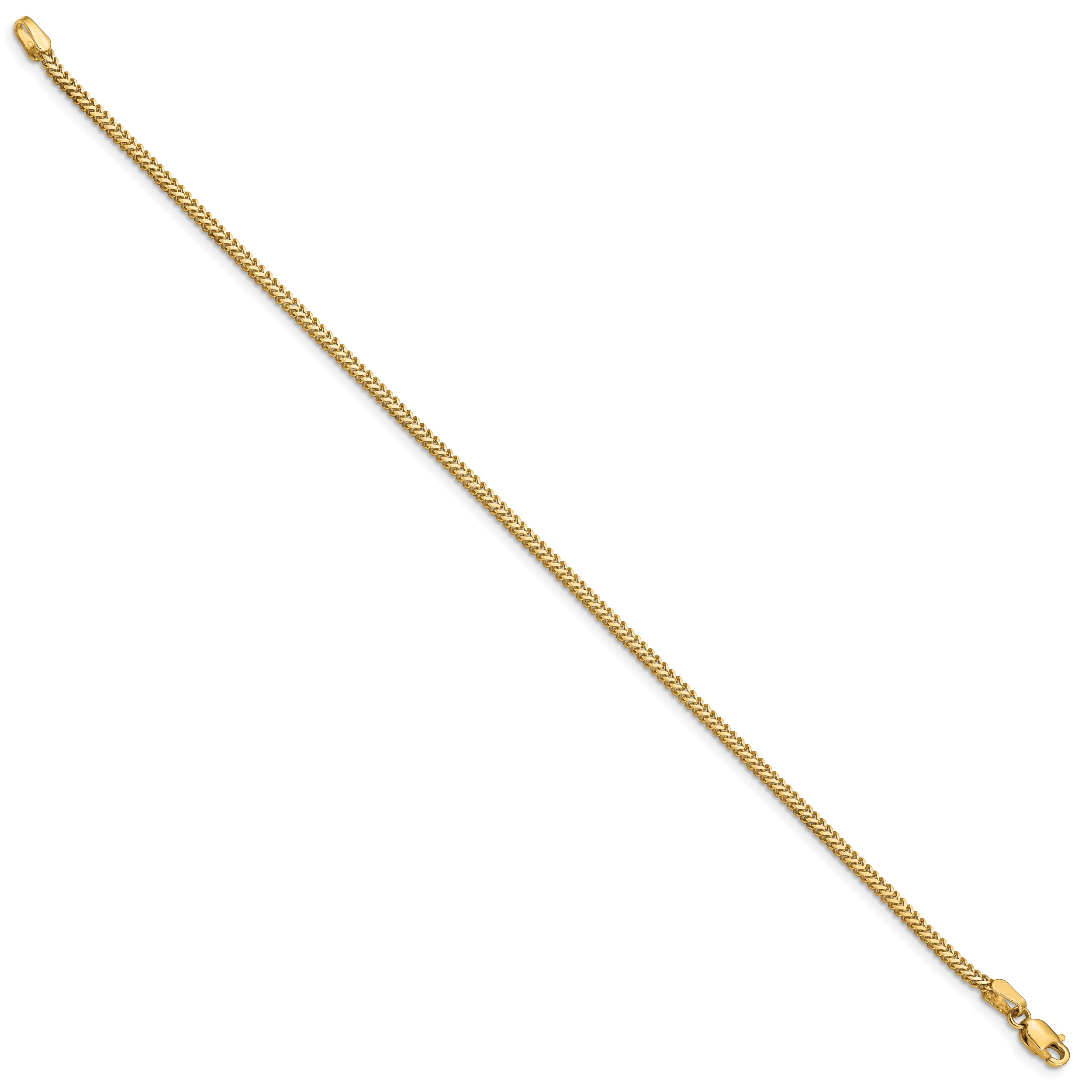 14K 8 Inch 1.4Mm Franco With Lobster Clasp Bracelet