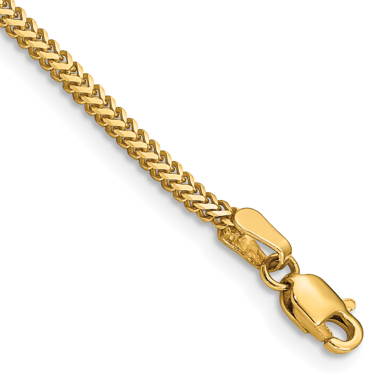 14K 8 Inch 1.4Mm Franco With Lobster Clasp Bracelet