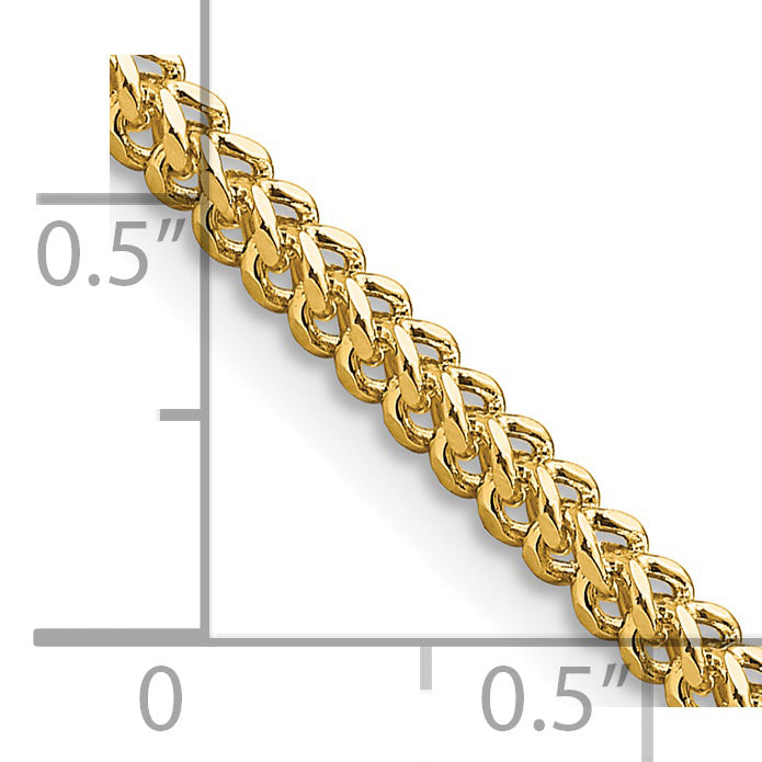 14K 24 Inch 2.3Mm Franco With Lobster Clasp Chain