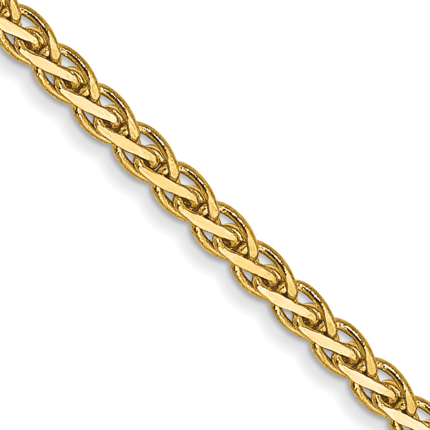14K 16 Inch 1.9Mm Flat Wheat With Lobster Clasp Chain