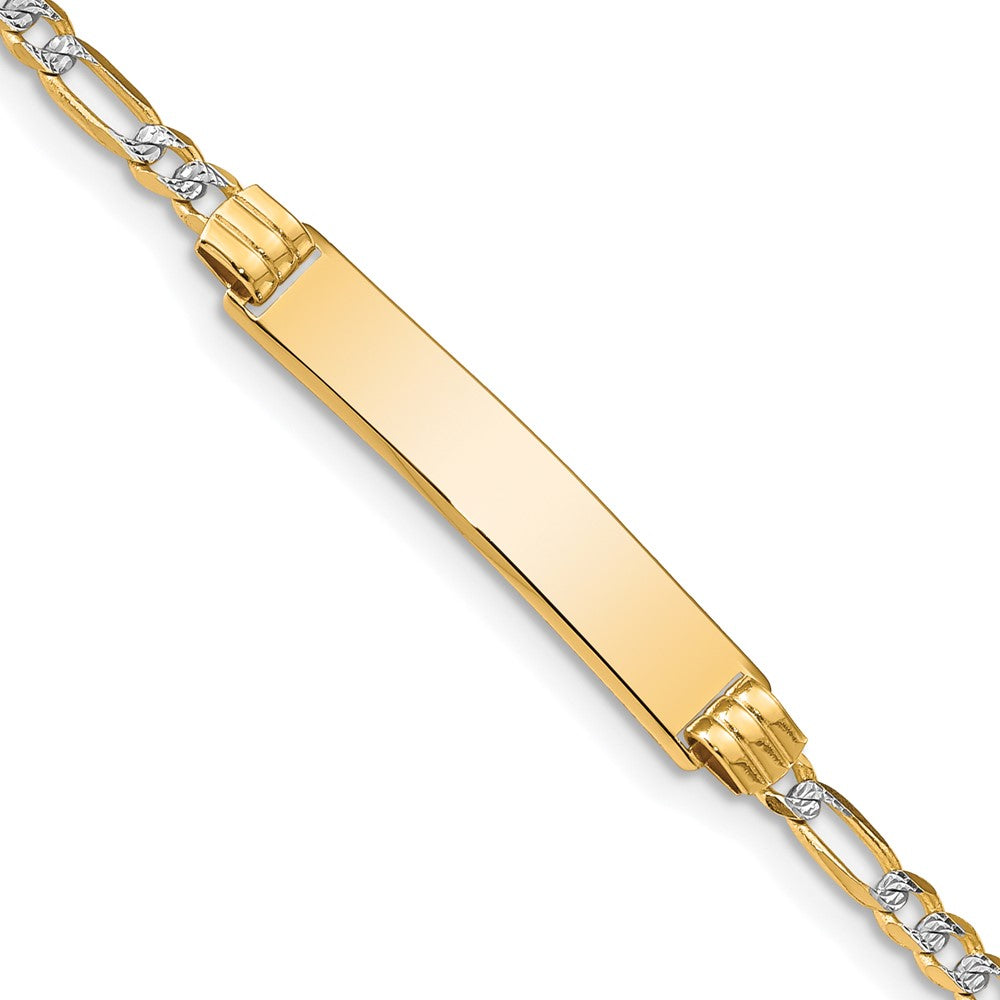 14k with Rhodium PavÇ Figaro ID Bracelet