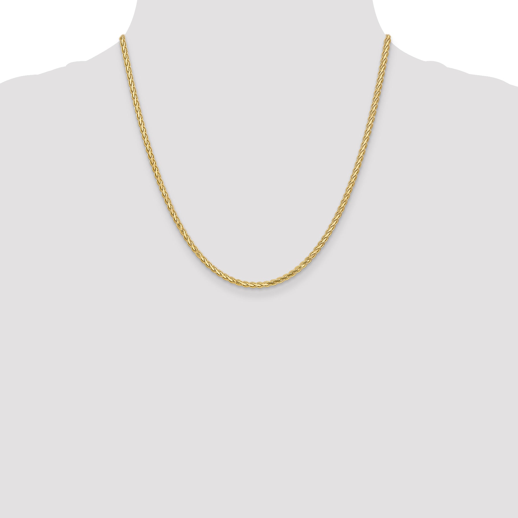 14K 20 Inch 2.8Mm Flat Wheat With Lobster Clasp Chain