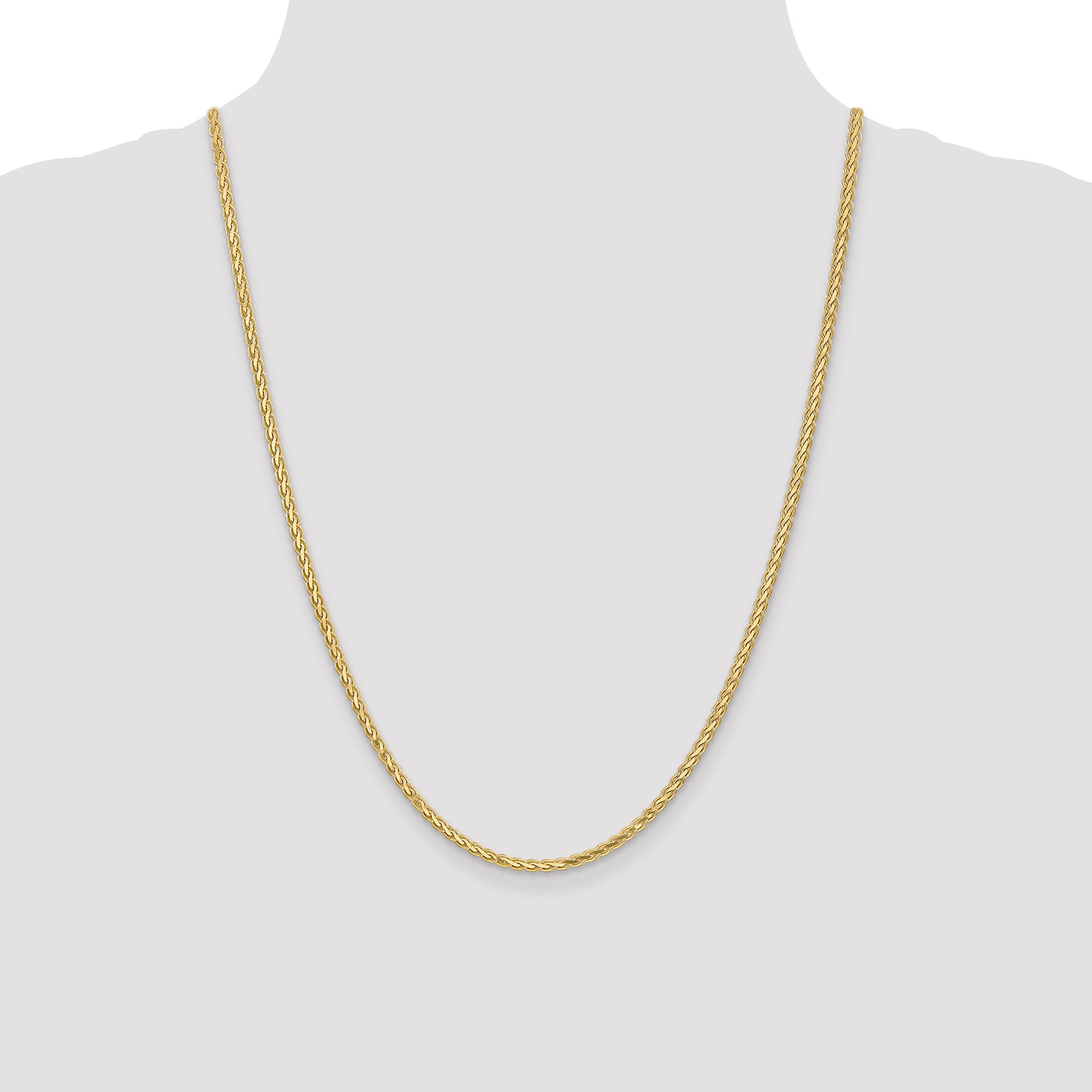 14K 24 Inch 2.8Mm Flat Wheat With Lobster Clasp Chain