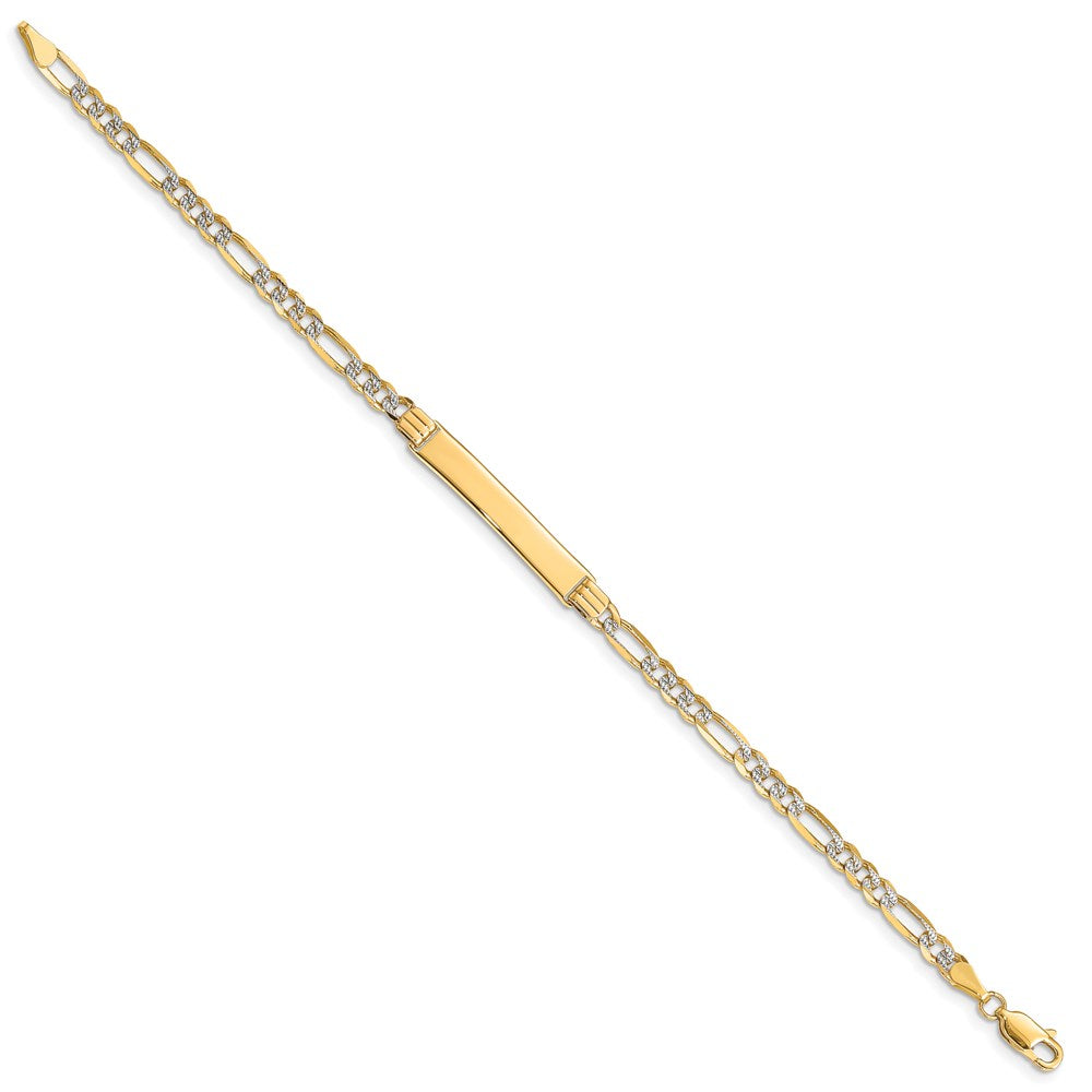 14k with Rhodium PavÇ Figaro ID Bracelet