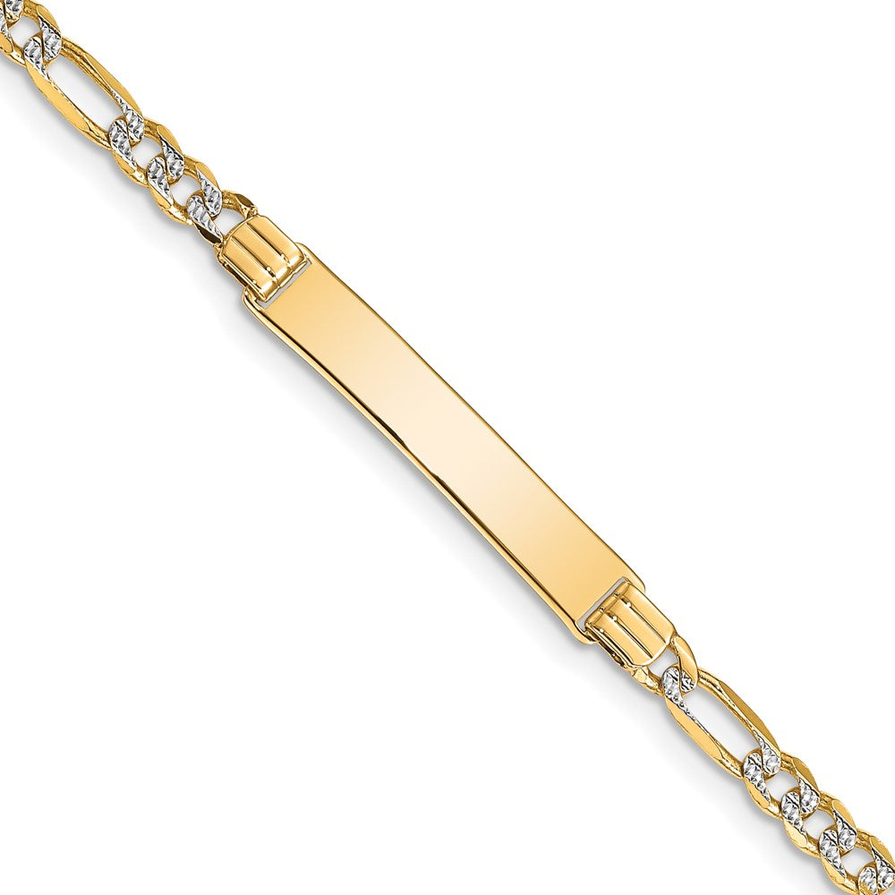 14k with Rhodium PavÇ Figaro ID Bracelet
