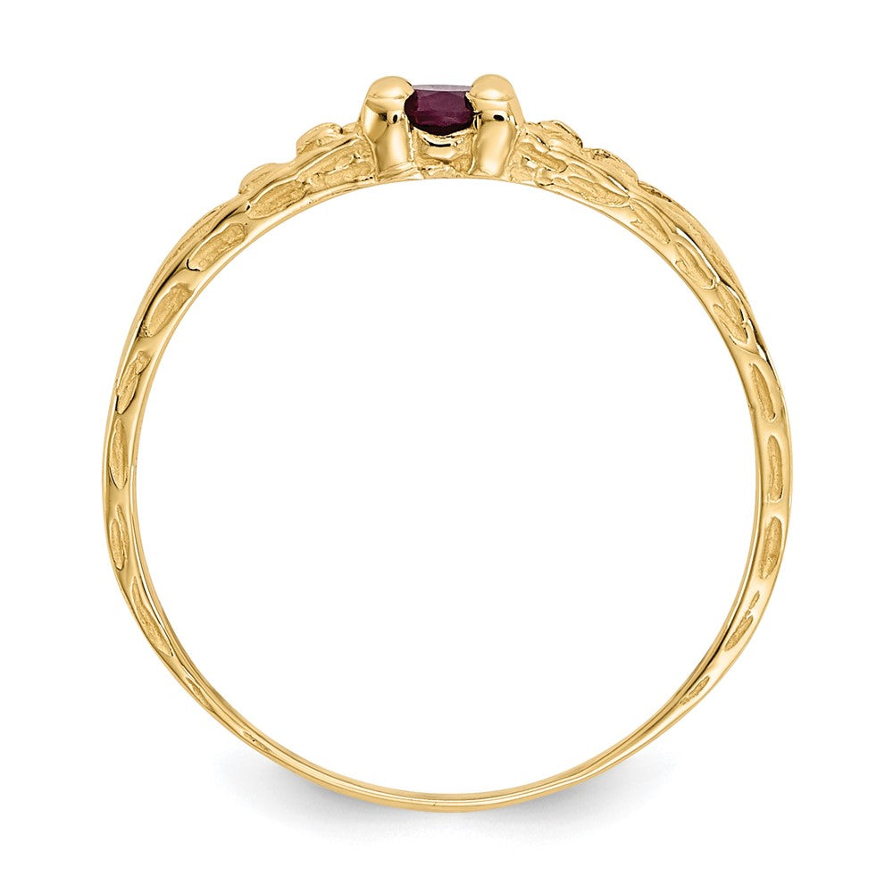 14k Madi K 3mm Ruby Birthstone Baby Ring