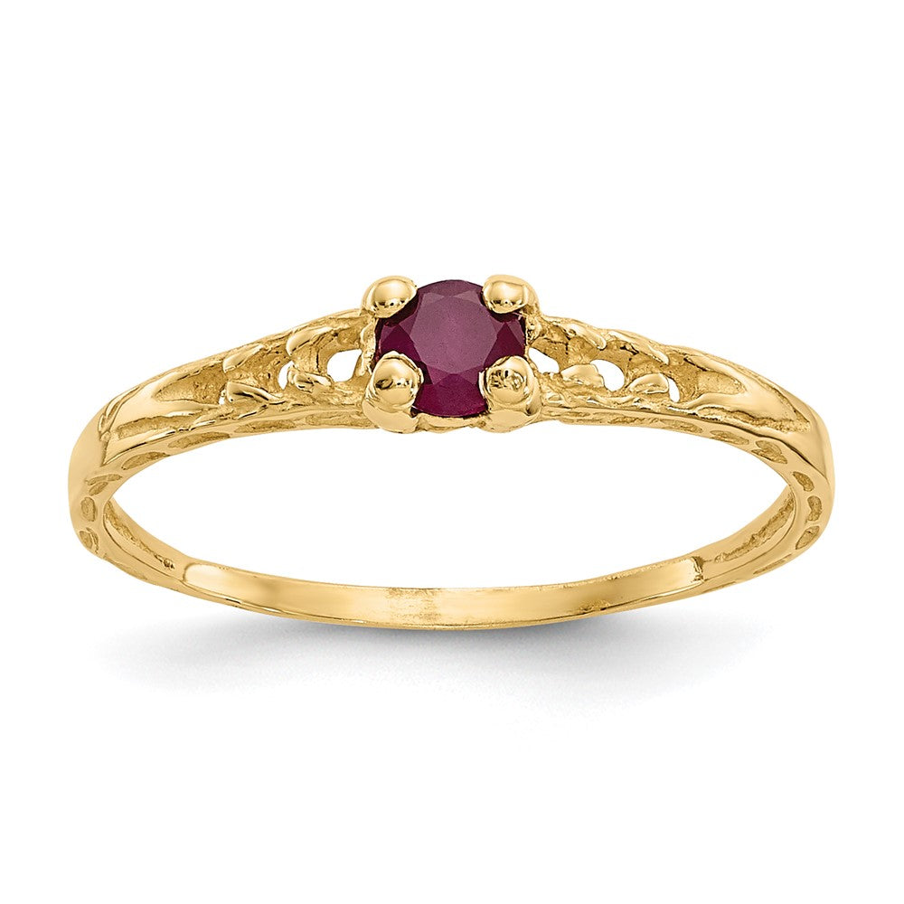 14k Madi K 3mm Ruby Birthstone Baby Ring