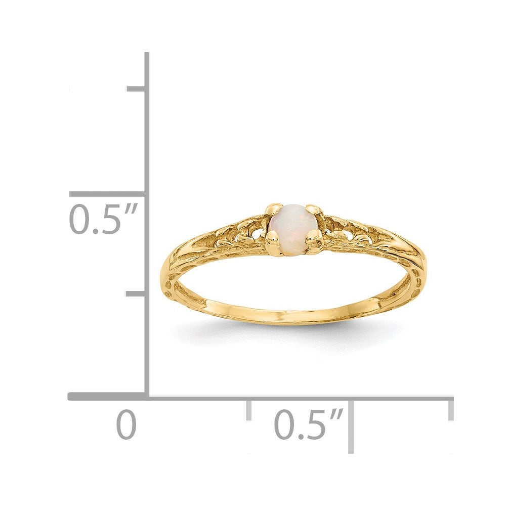 14k Madi K 3mm Opal Birthstone Baby Ring