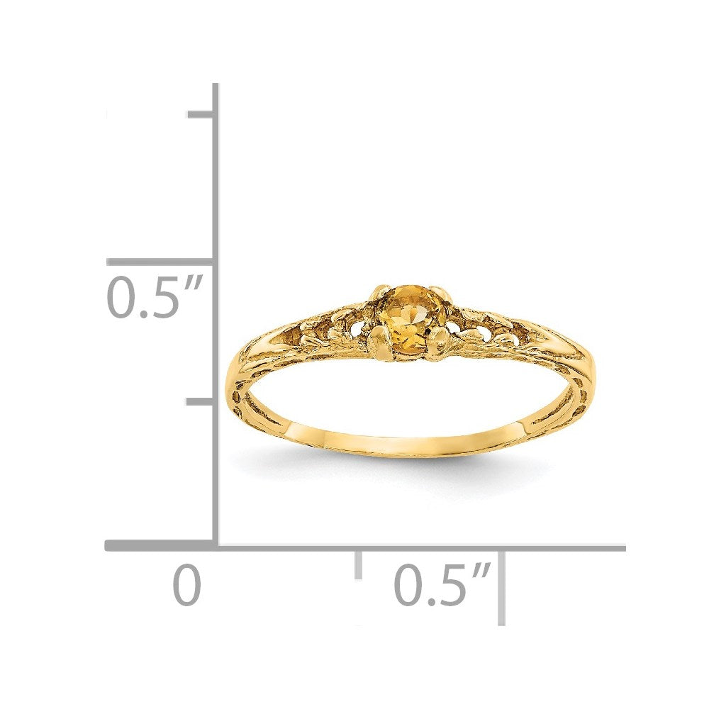 14k Madi K 3mm Citrine Birthstone Baby Ring