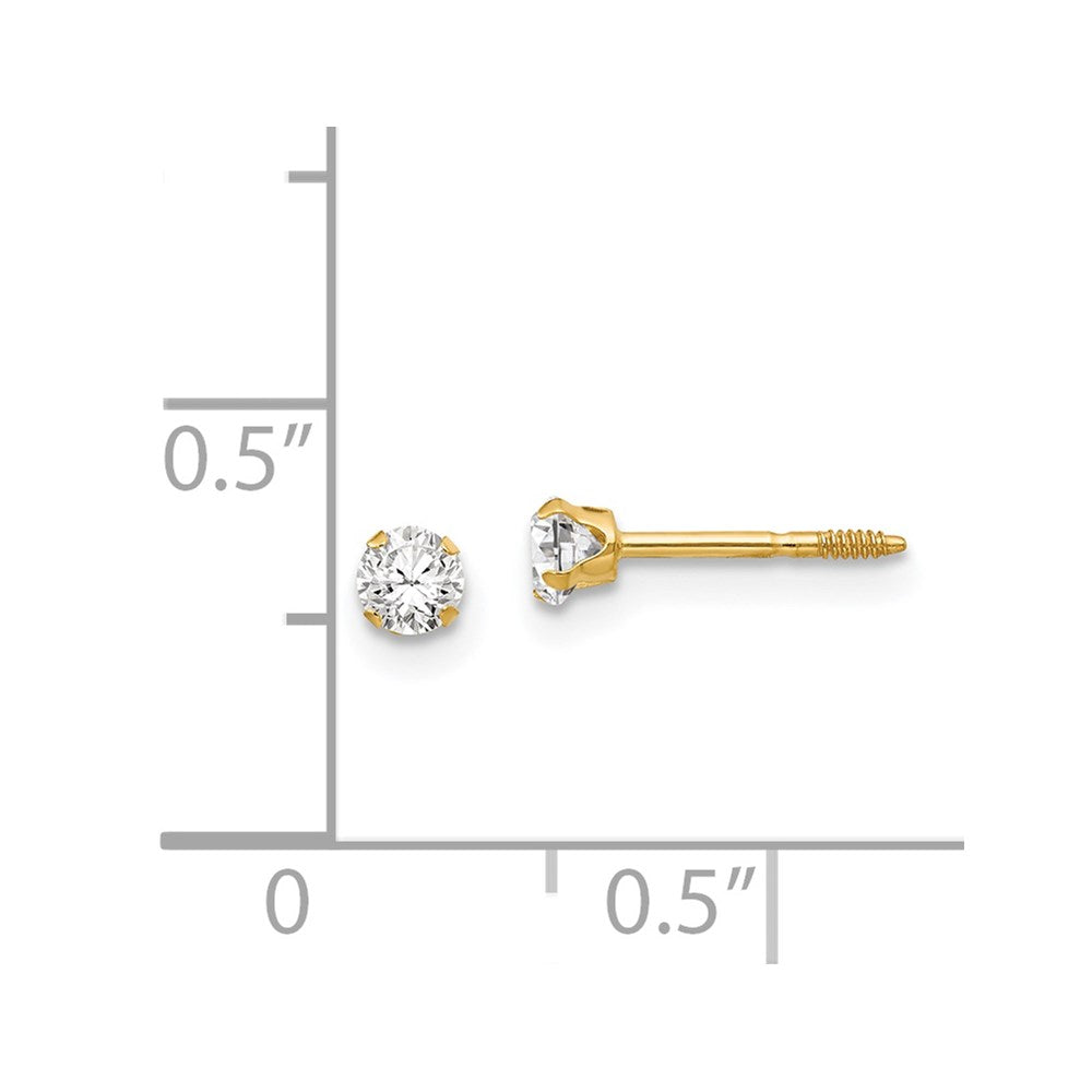 14k Madi K 3mm CZ Earrings