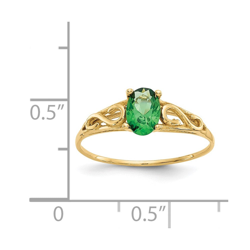 14k Madi K Synthetic Emerald Ring