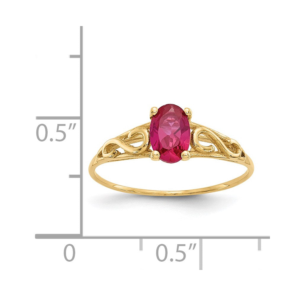 14k Madi K Synthetic Ruby Ring