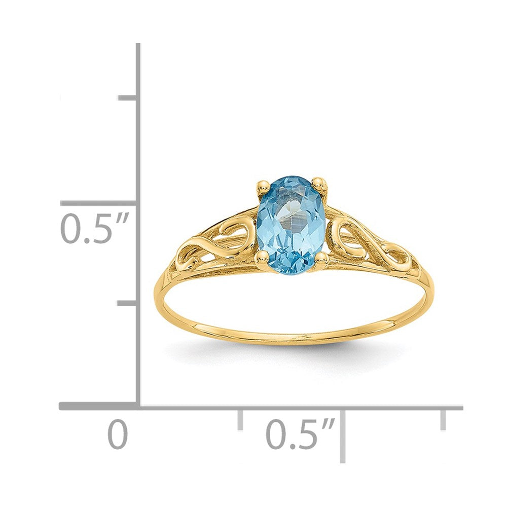 14k Madi K Synthetic Blue Zircon Ring