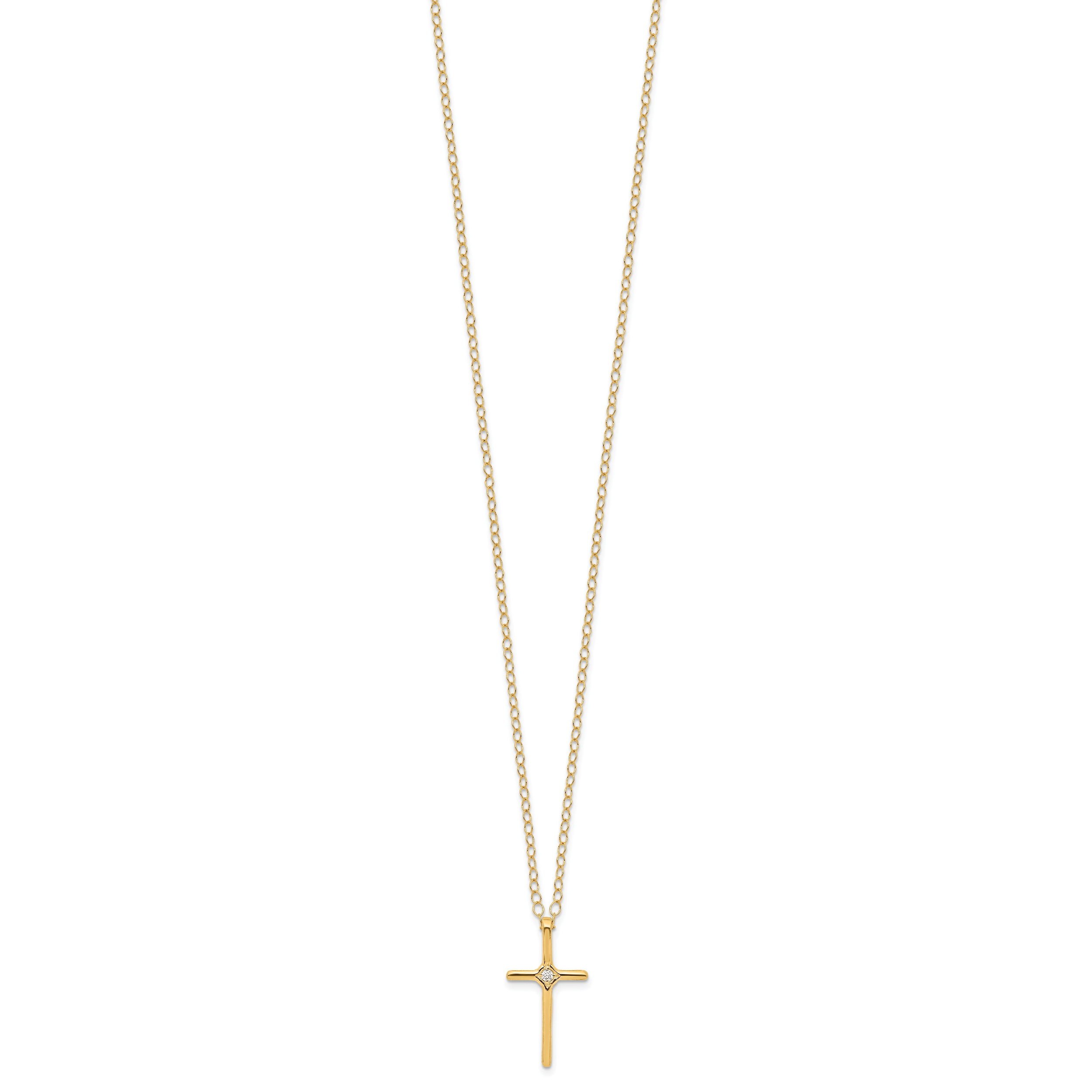 14k Madi K .01ct Diamond Cross Necklace