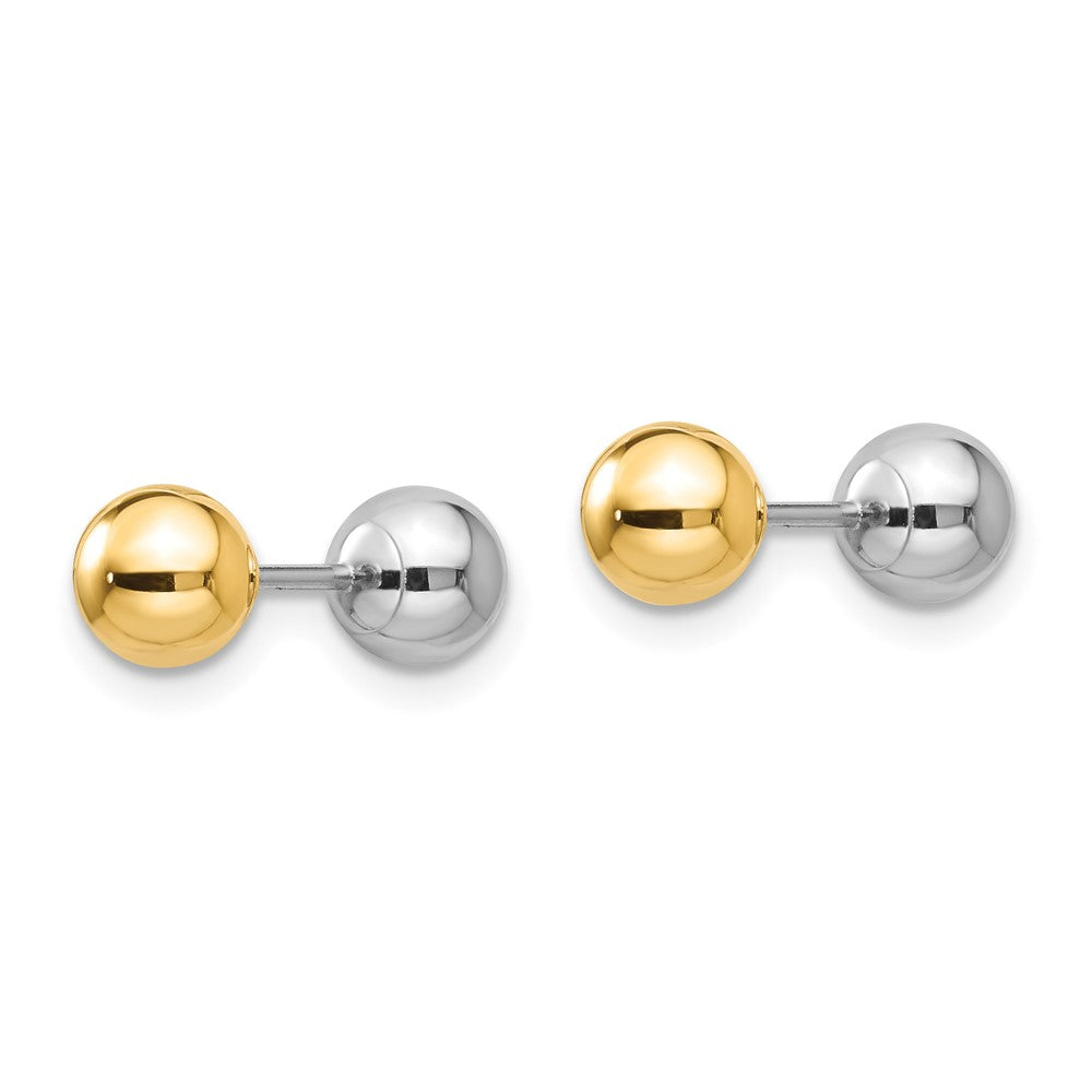 14k Madi K Two-tone Reversible 5mm Ball Screw Earrings