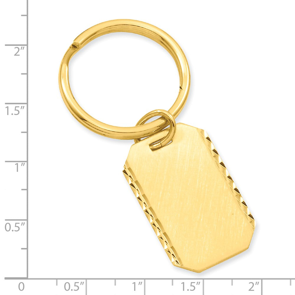 Gold-plated Kelly Waters Swiss Cut Edge Key Ring