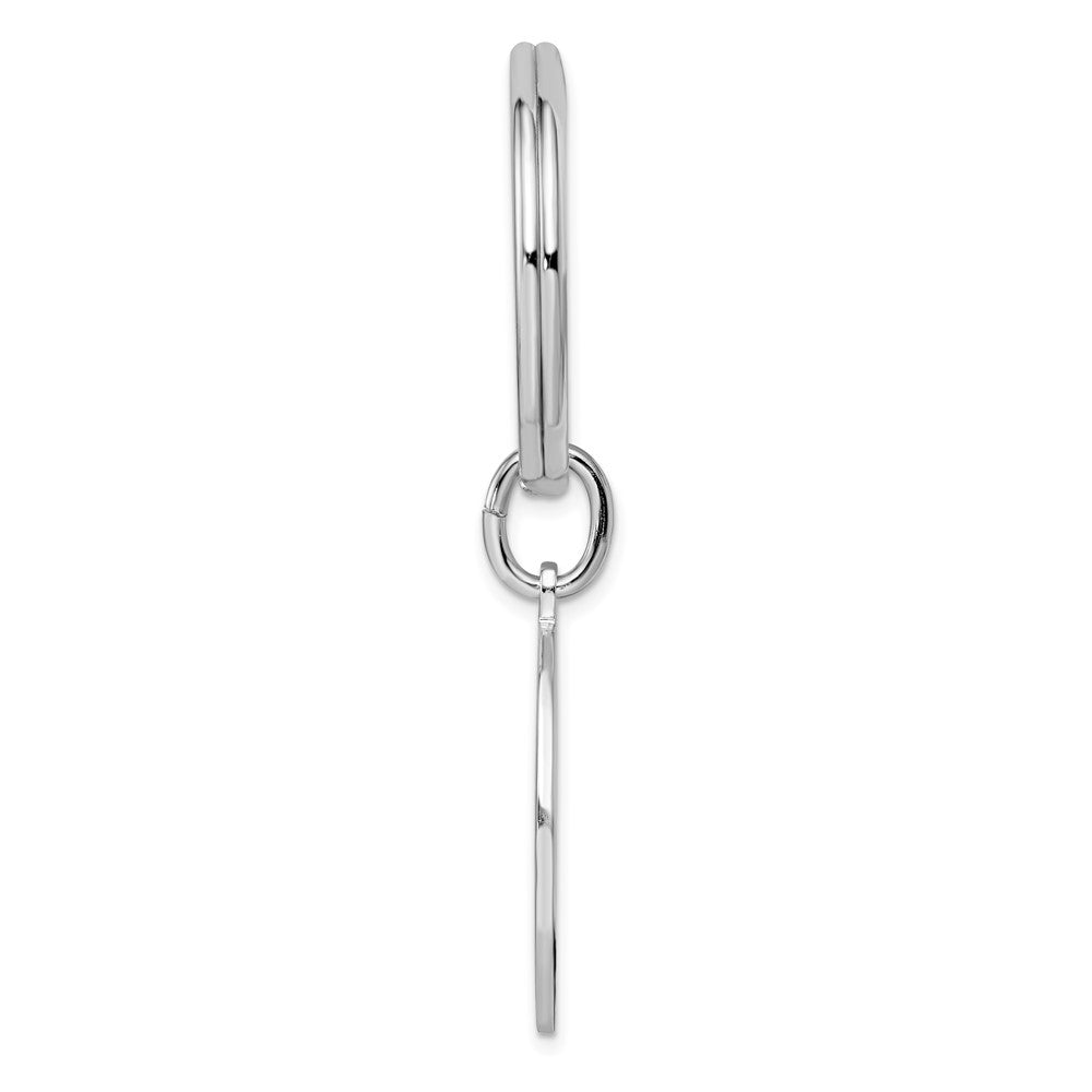 Rhodium-plated Kelly Waters Polished Round Key Ring