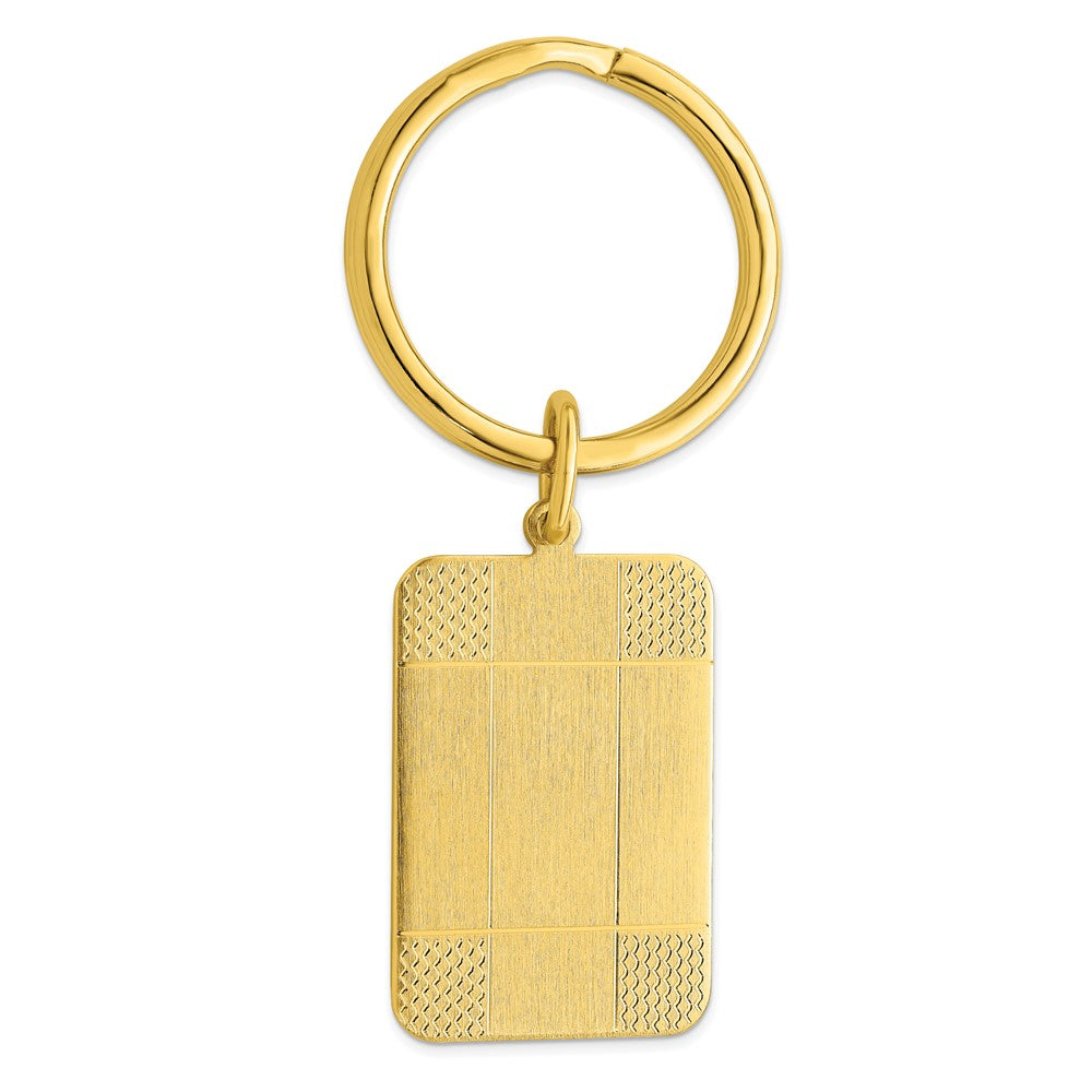 Gold-plated Kelly Waters Satin Patterned Corner Key Ring