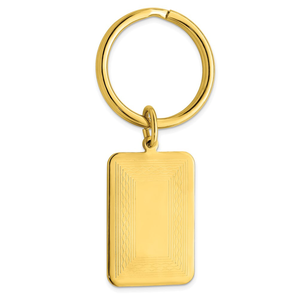 Gold-plated Kelly Waters Patterned Border Key Ring