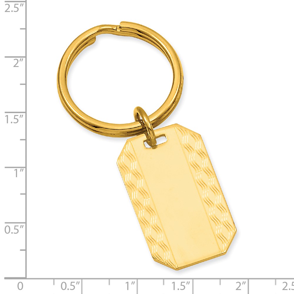 Gold-plated Kelly Waters Patterned Edge Key Ring