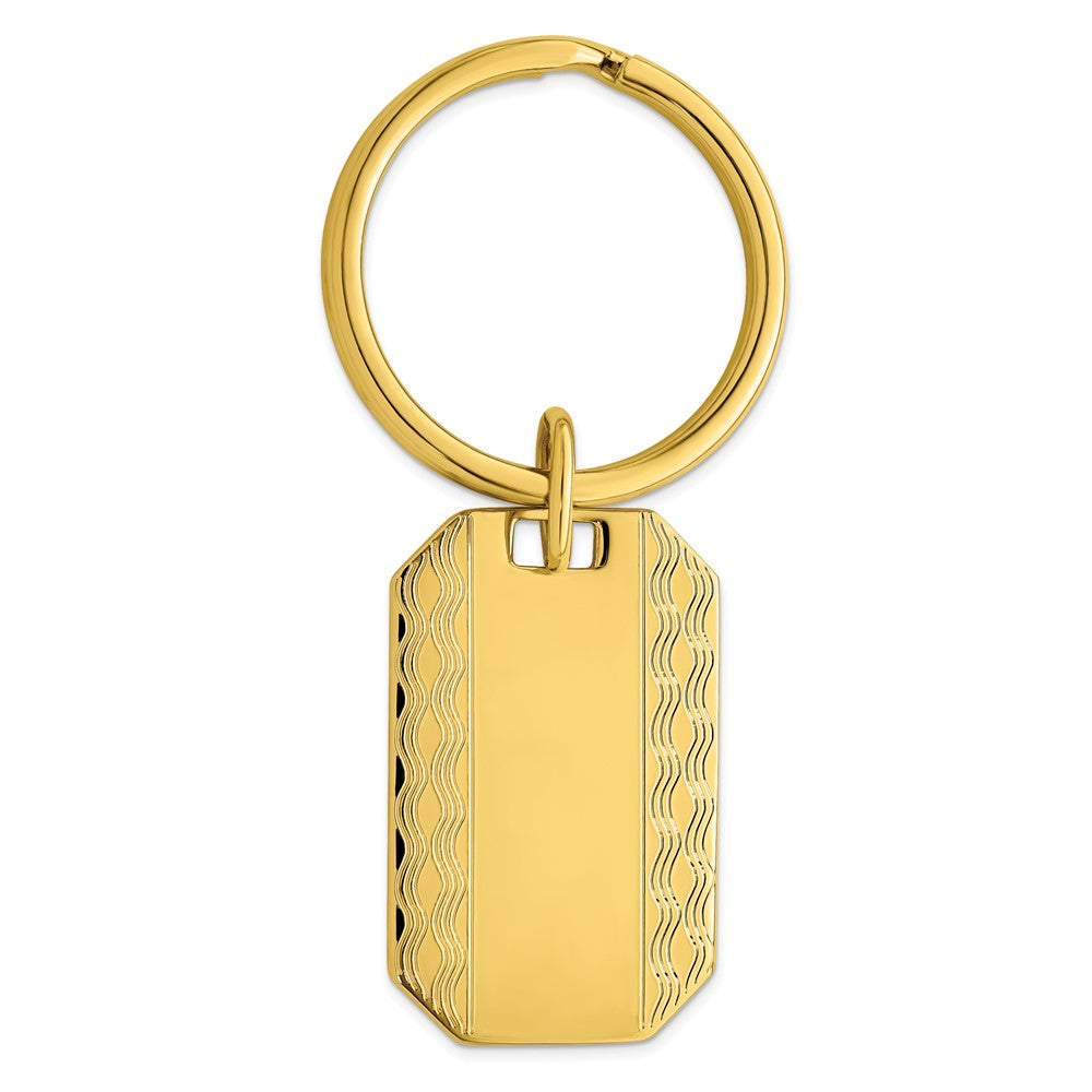 Gold-plated Kelly Waters Patterned Edge Key Ring