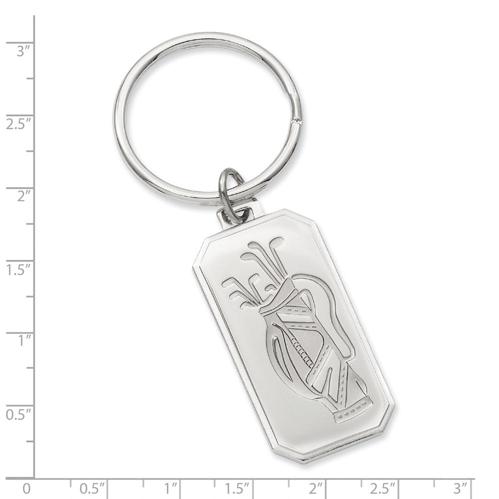 Rhodium-plated Kelly Waters Golf Bag Key Ring