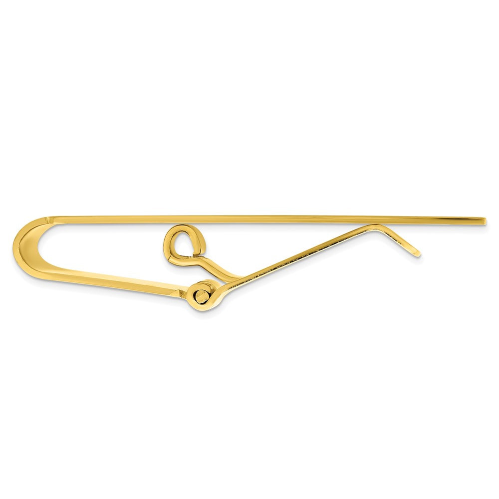 Gold-plated Kelly Waters Horizontal Lines with Engravable Oval Hinged Money Clip