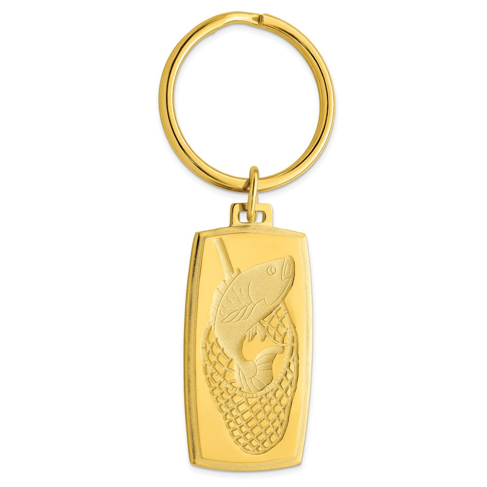 Gold-plated Kelly Waters Fish in Net Key Ring