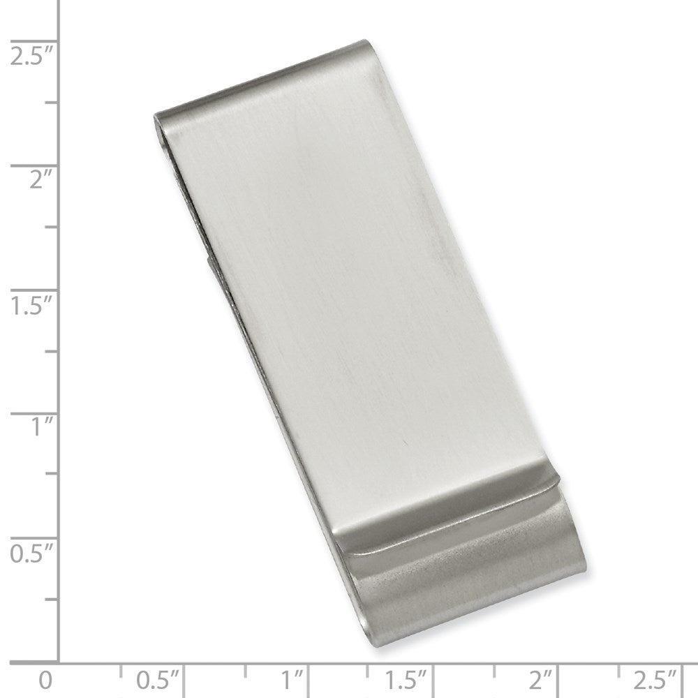 Rhodium-plated Kelly Waters Satin Double Fold Money Clip