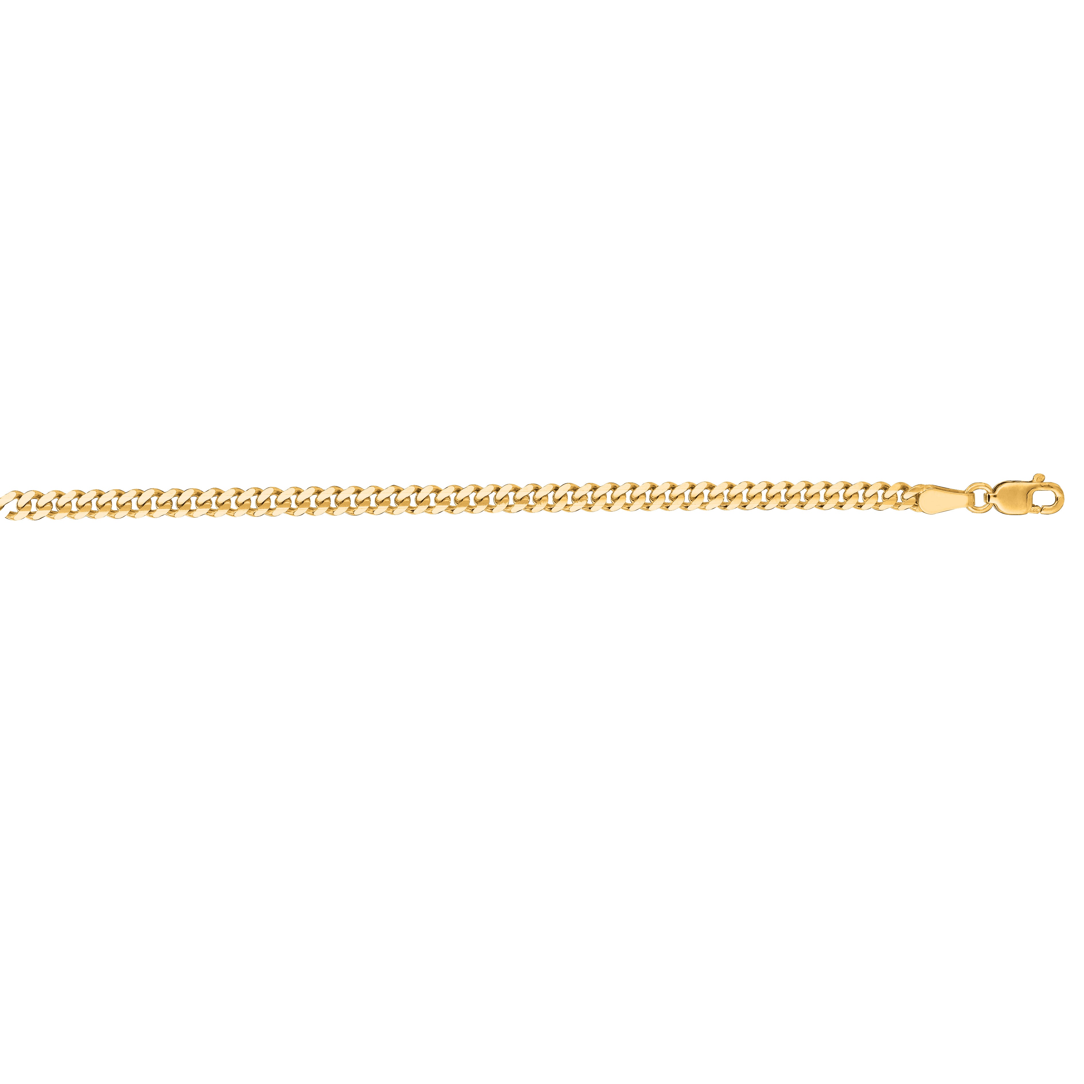 14K Yellow Gold 2.8mm Gourmette 30" Chain with Lobster Lock