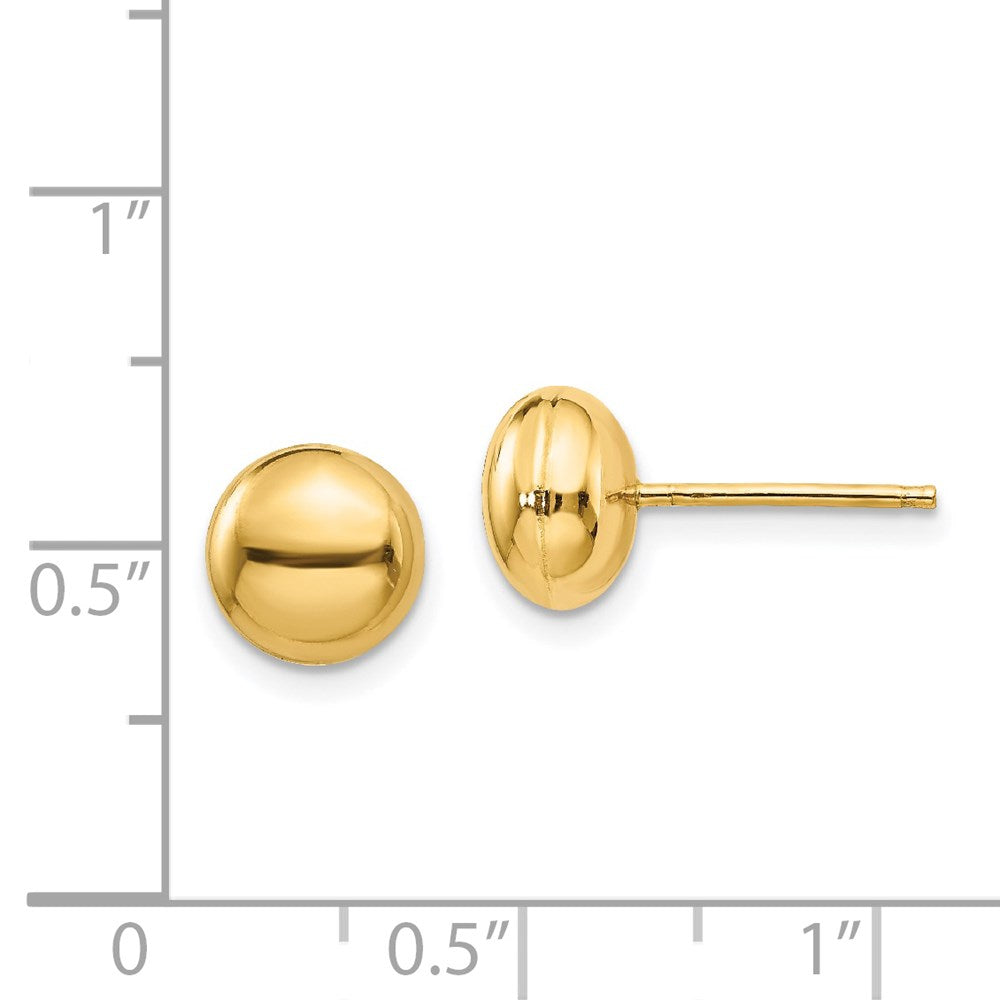 14k Polished 8mm Button Post Earrings