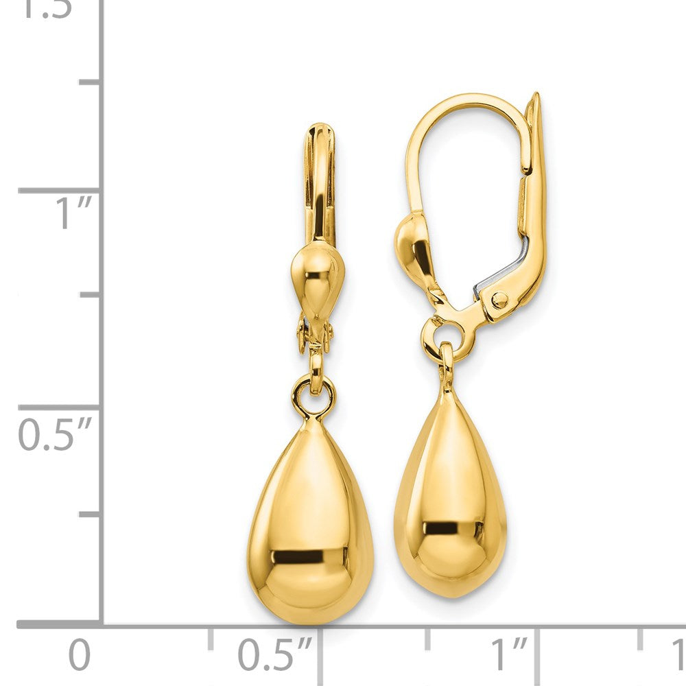 14k Polished Fancy Dangle Leverback Earrings