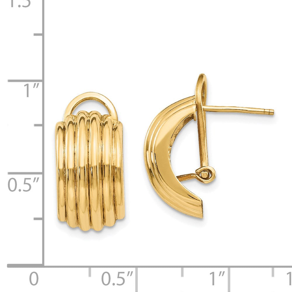 14k Polished Fancy Omega Back Post Earrings
