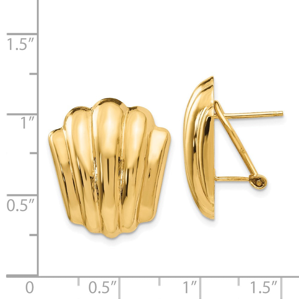 14k Polished Fancy Omega Back Post Earrings